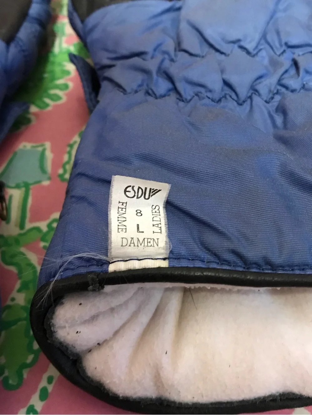 Vintage Emmegi Blue lined Ski Mittens women’s size large 8